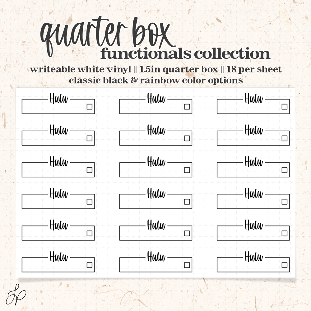 Hulu || Quarter Box Planner Stickers