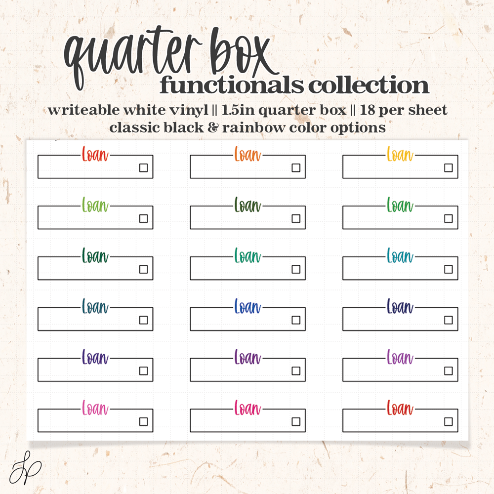 Loan || Quarter Box Planner Stickers