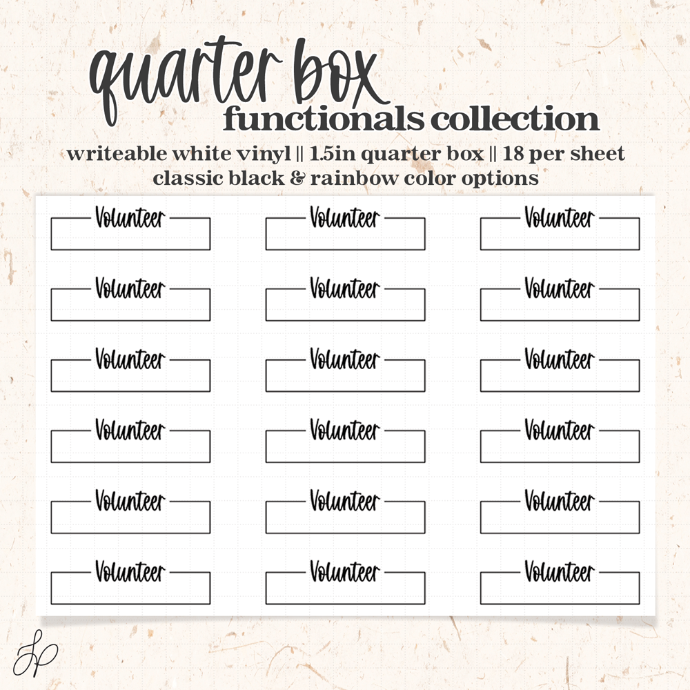 Volunteer || Quarter Box Planner Stickers