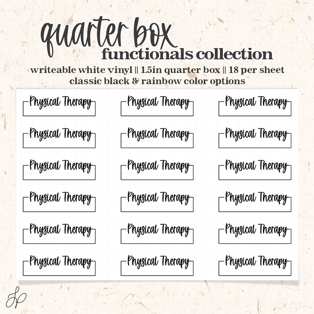 Physical Therapy || Quarter Box Planner Stickers