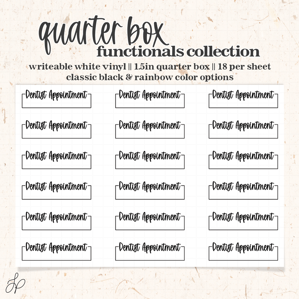 Dentist Appointment || Quarter Box Planner Stickers