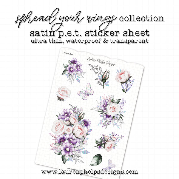Spread Your Wings Satin P.E.T. Sticker Sheet