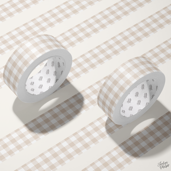 Oatmeal Buffalo Check 15mm washi