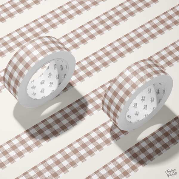 Milk Tea Buffalo Check 15mm washi