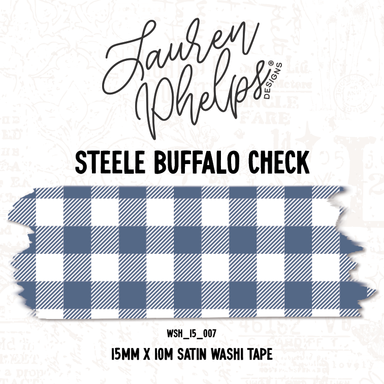 Steele Buffalo Check 15mm washi