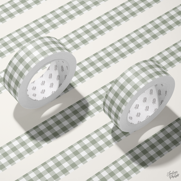 Sage Buffalo Check 15mm washi