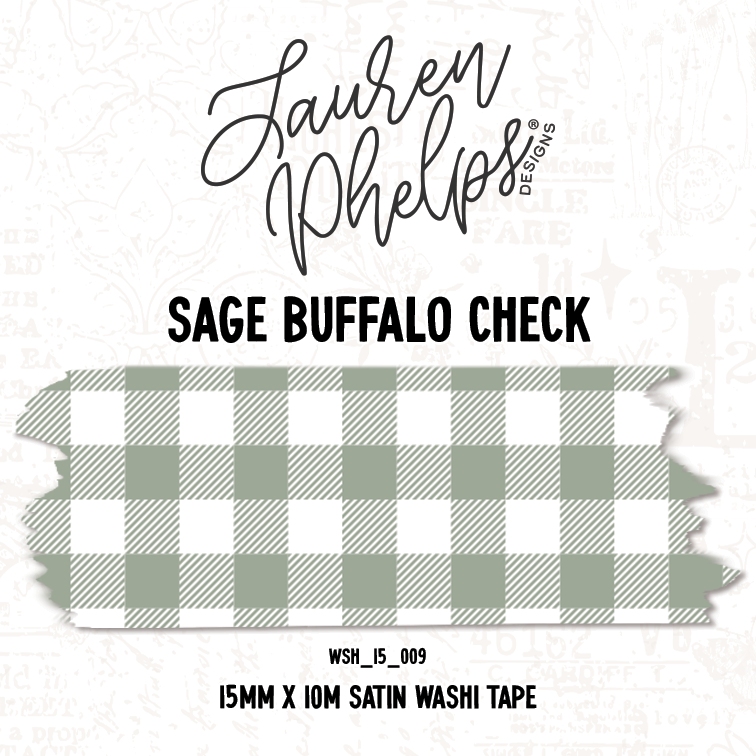 Sage Buffalo Check 15mm washi
