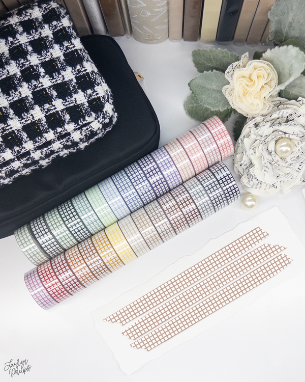 Milk Tea Classic Grid 15mm washi