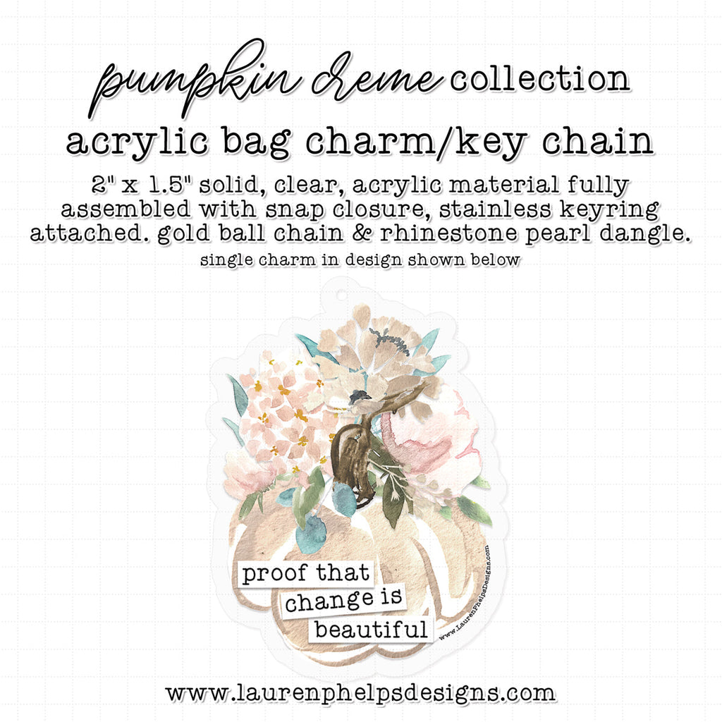 Pumpkin Crème Acrylic Bag Charm or Key Chain