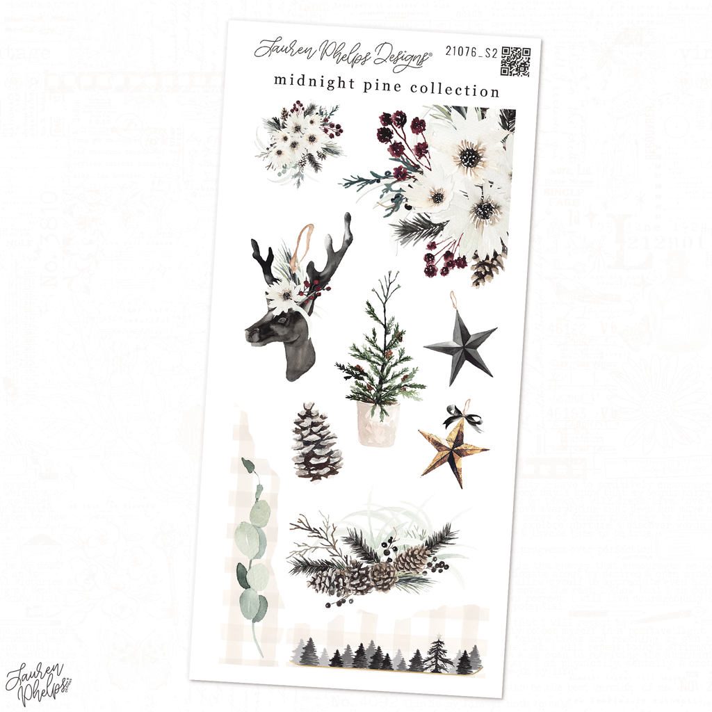 Midnight Pine | Floral Deco Stickers