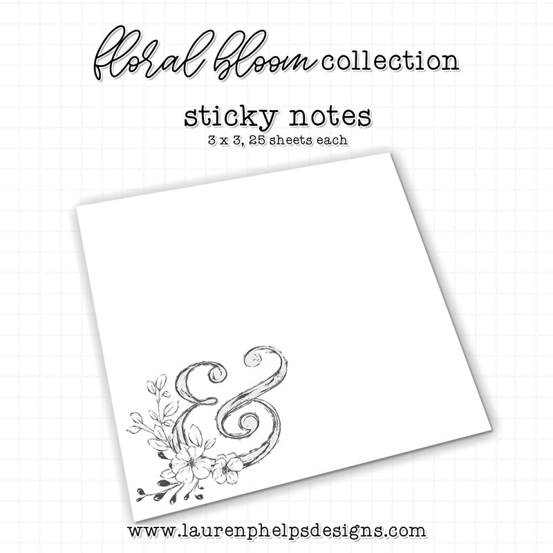 RESTOCK | Floral Bloom Ampersand Sticky Notes