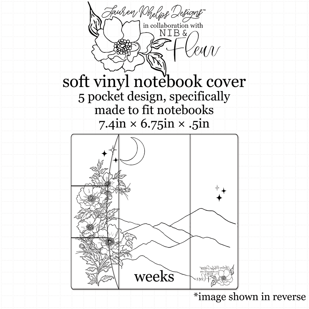 Moon Child Gilded Soft Vinyl Notebook Cover with Nib & Fleur