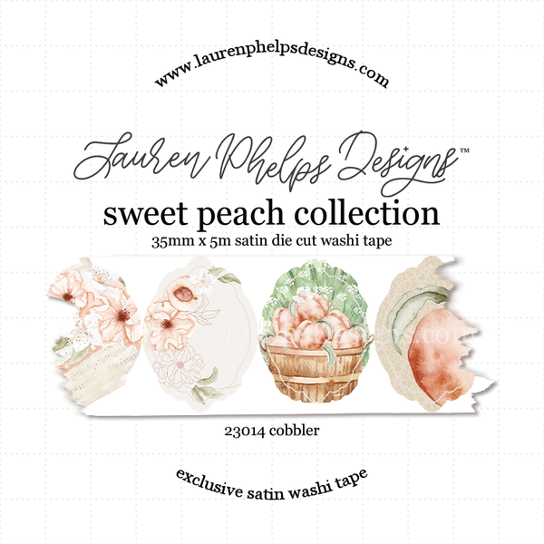 Sweet Peach 'Cobbler' Premium Satin Die Cut Washi 35mm fruit