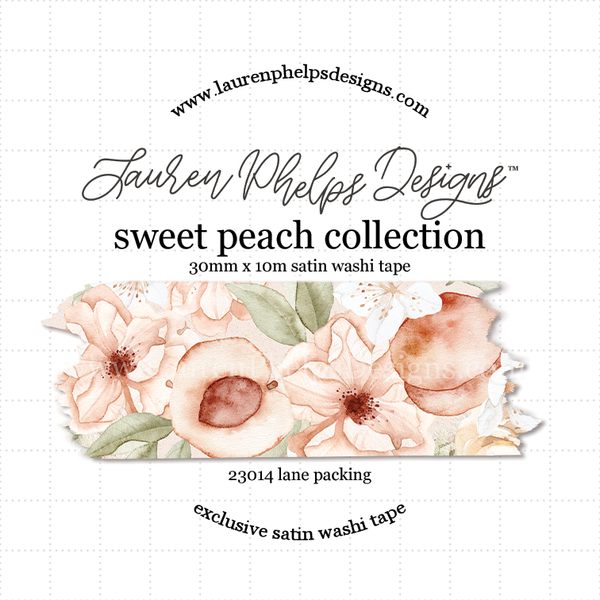 Sweet Peach 'Lane Packing' Satin Washi Tape 30mm fruit