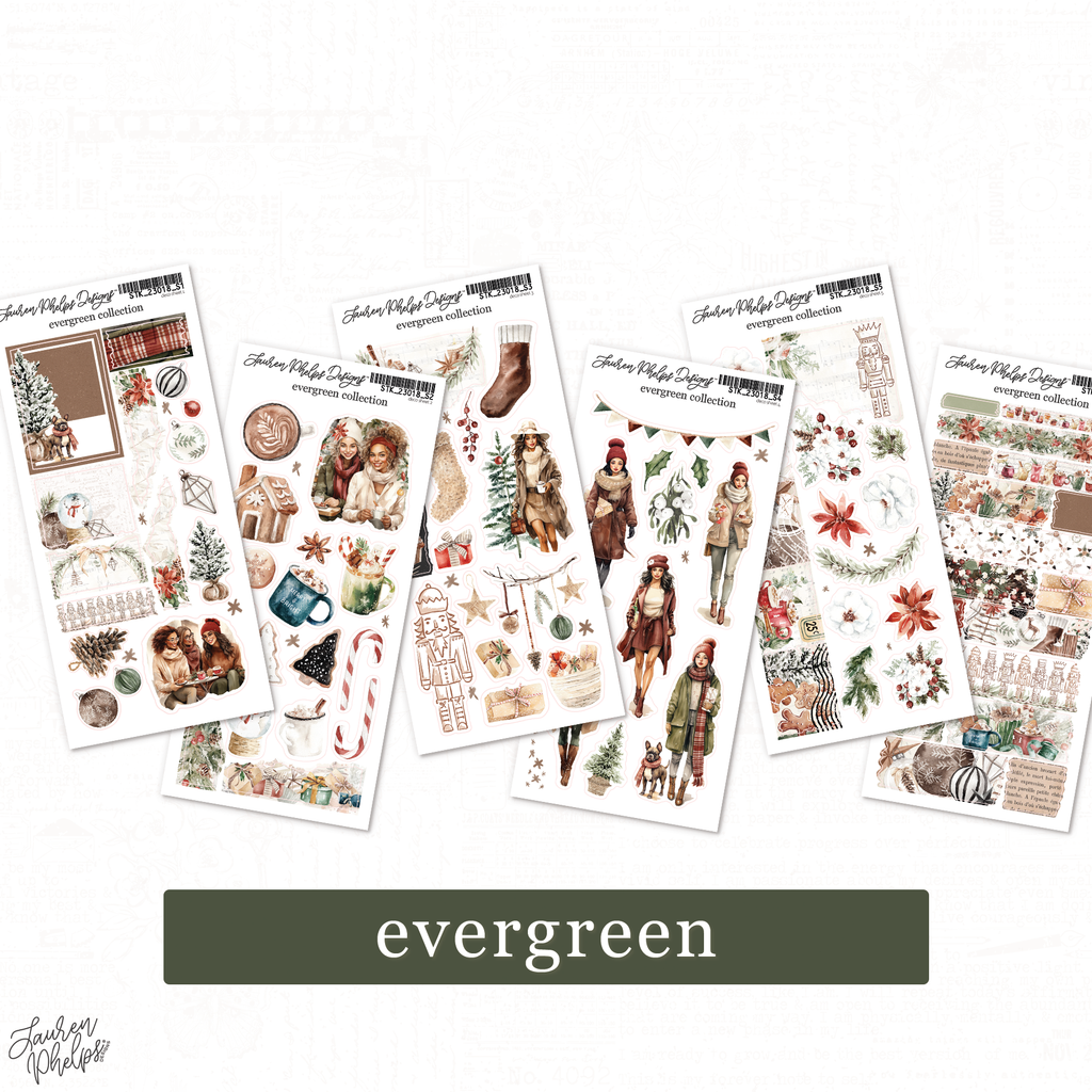 Evergreen Collection Sticker Set | 6