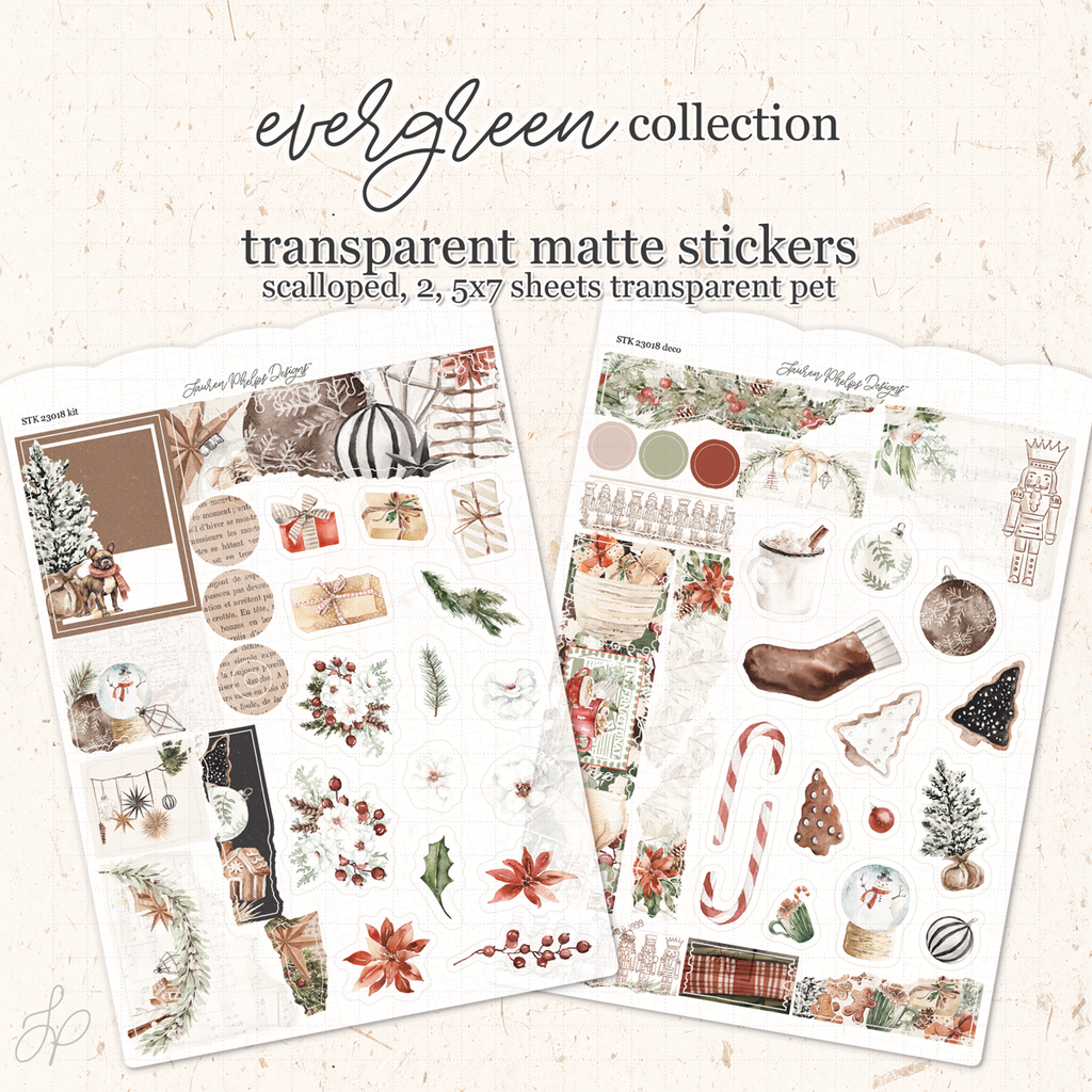 Evergreen Satin P.E.T. Journaling Sticker Sheet Set