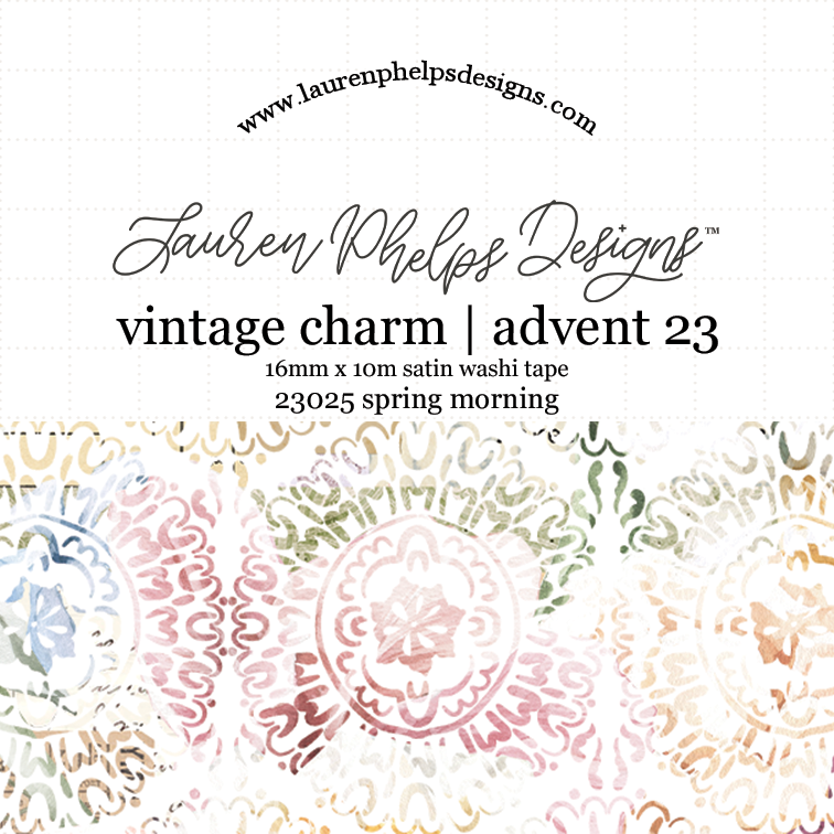 DAY 7 EXTRAS Spring Morning 16mm Satin Washi Vintage Charm Advent 2023