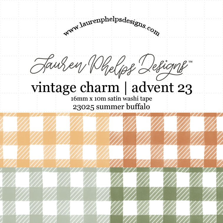 DAY 2 EXTRAS Summer Buffalo 16mm Satin Washi Vintage Charm Advent 2023