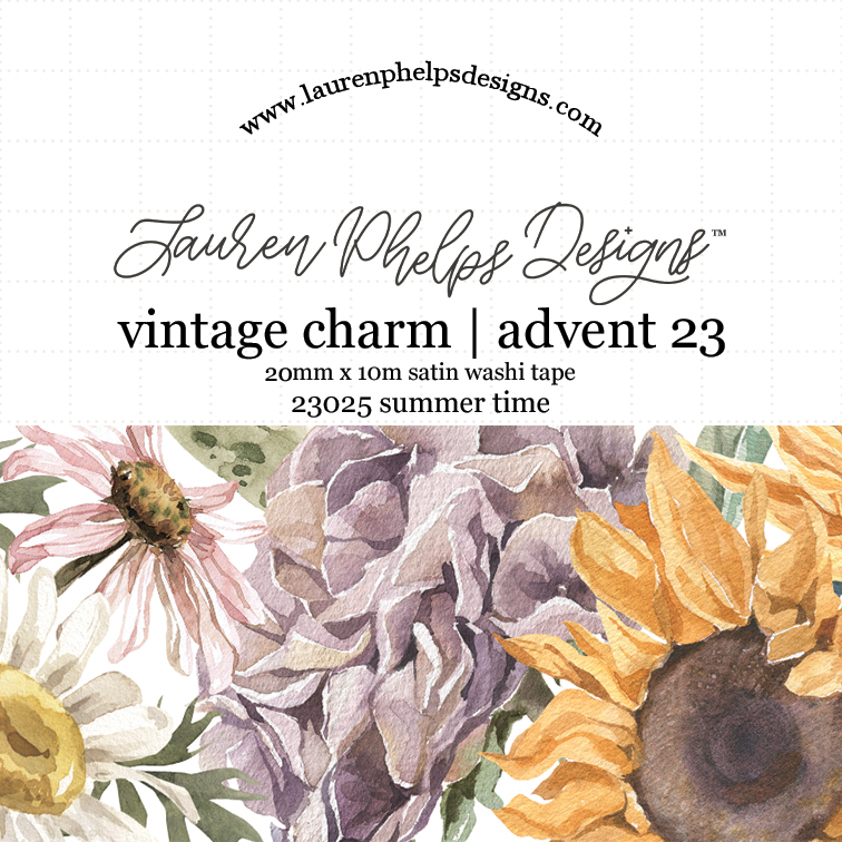 DAY 10 EXTRAS Summer Time 20mm Satin Washi Vintage Charm Advent 2023