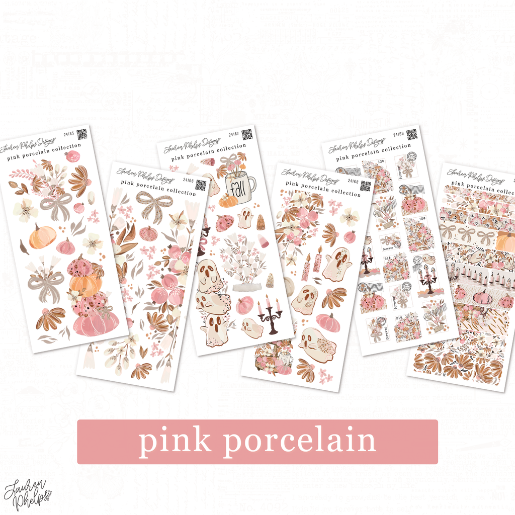 Pink Porcelain Collection Sticker Set | 6