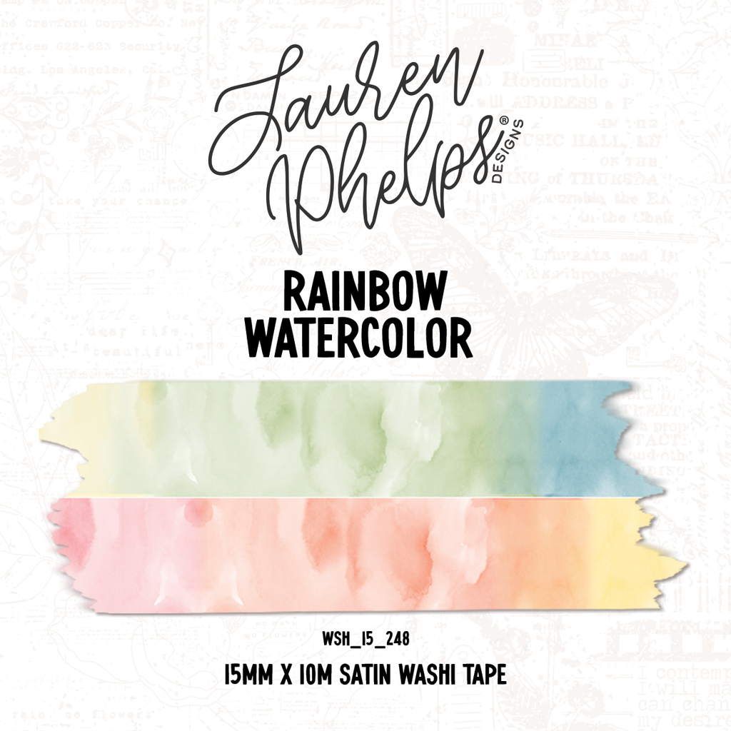 Rainbow Watercolor | 15mm washi
