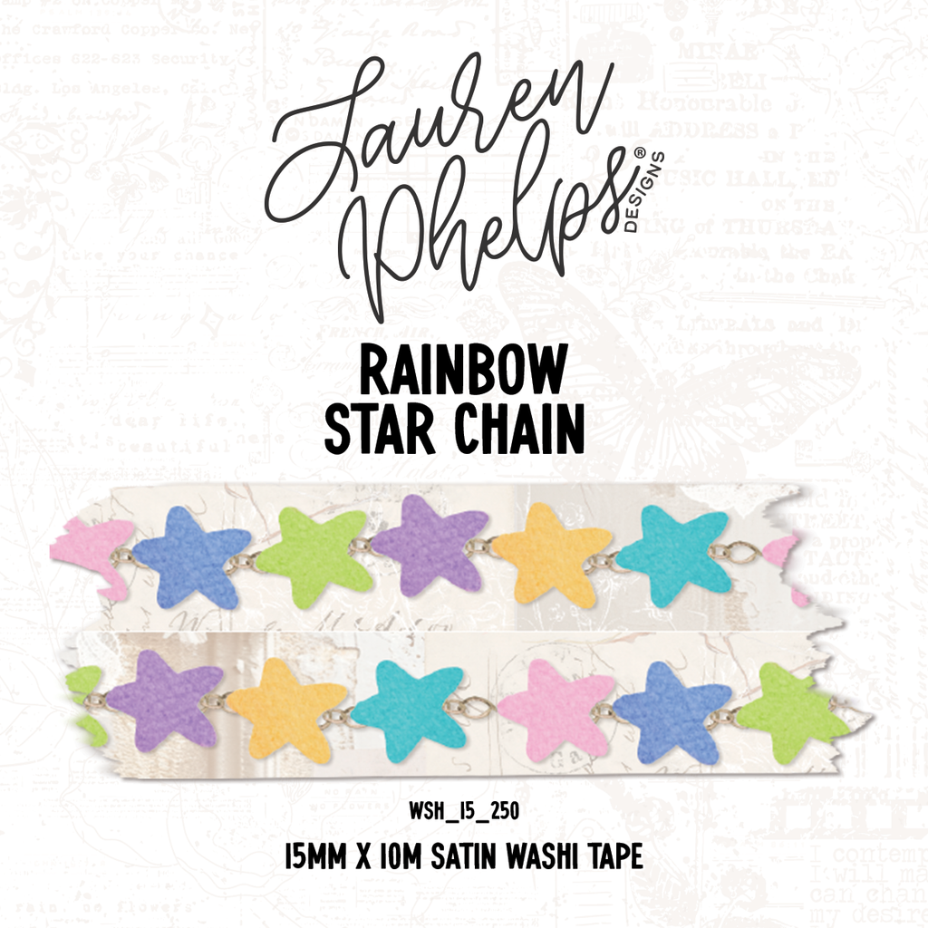 Rainbow Star Chain | 15mm washi