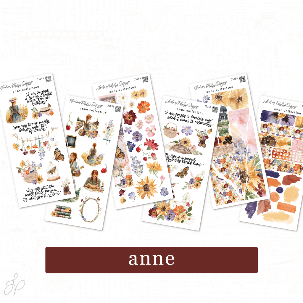 Anne Collection | Sticker Sheet set of 6 | Save 15%