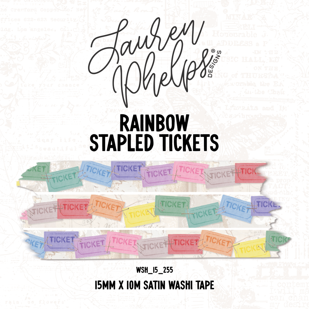 Rainbow Stapled Tickets | 15mm washi