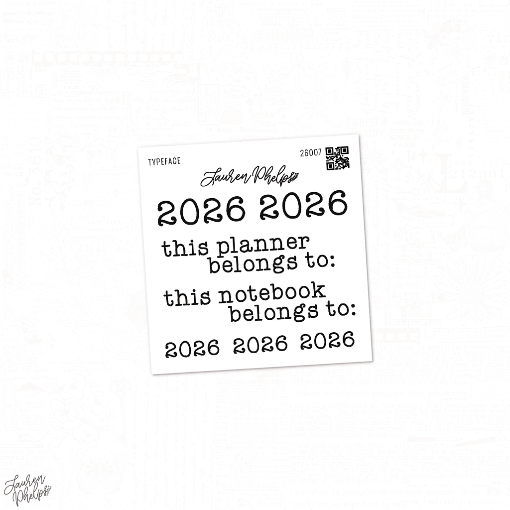 Typeface 2026 Sticker Sheet Lauren Phelps Designs typeface-2026-sticker-sheet-lauren-phelps-designs