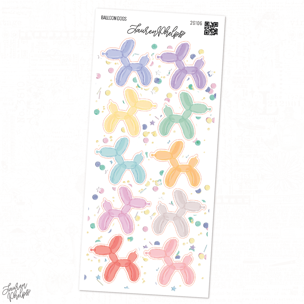 Balloon Dogs Deco Sticker Sheet