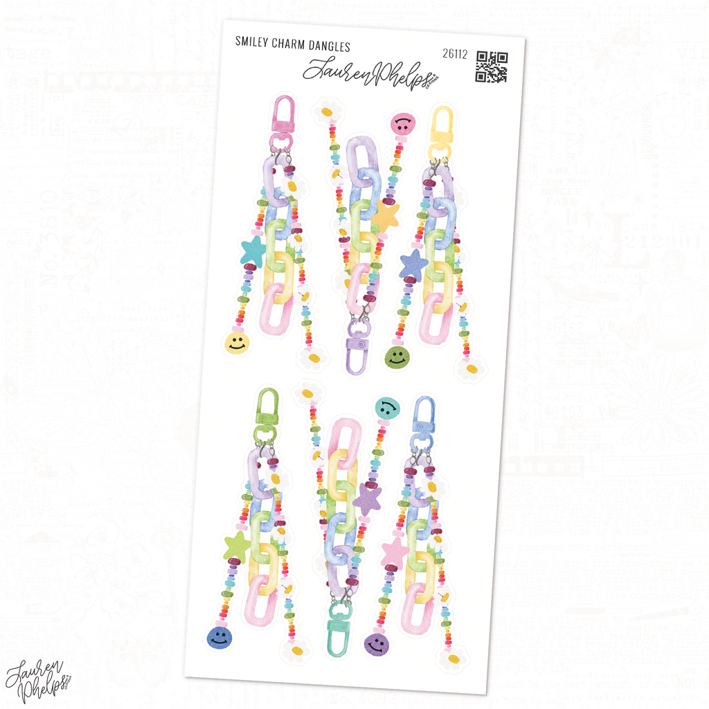 Smiley Charm Dangles Deco Sticker Sheet
