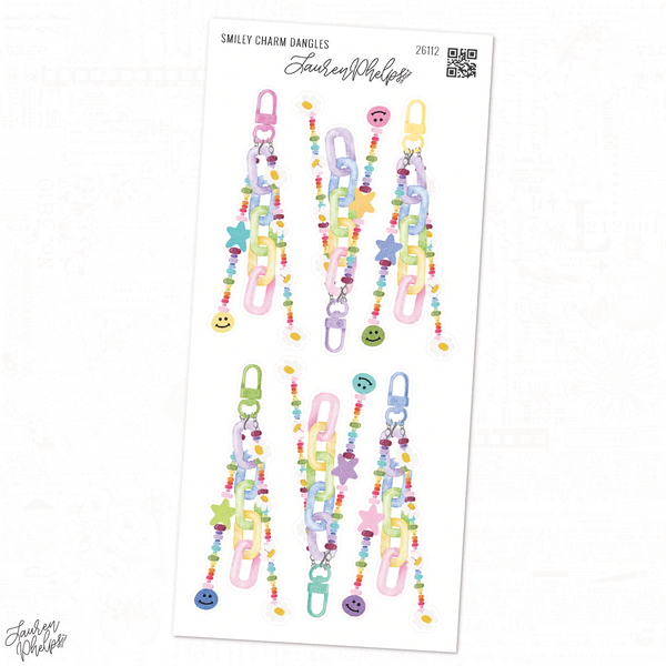 Smiley Charm Dangles Deco Sticker Sheet