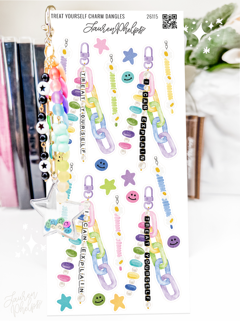 Treat Yourself Charm Dangles Deco Sticker Sheet