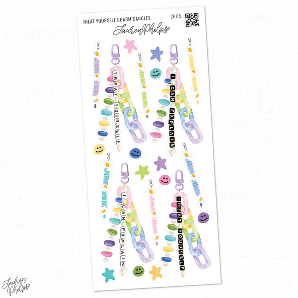 Treat Yourself Charm Dangles Deco Sticker Sheet