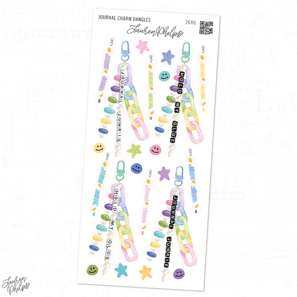 Journal Charm Dangles Deco Sticker Sheet