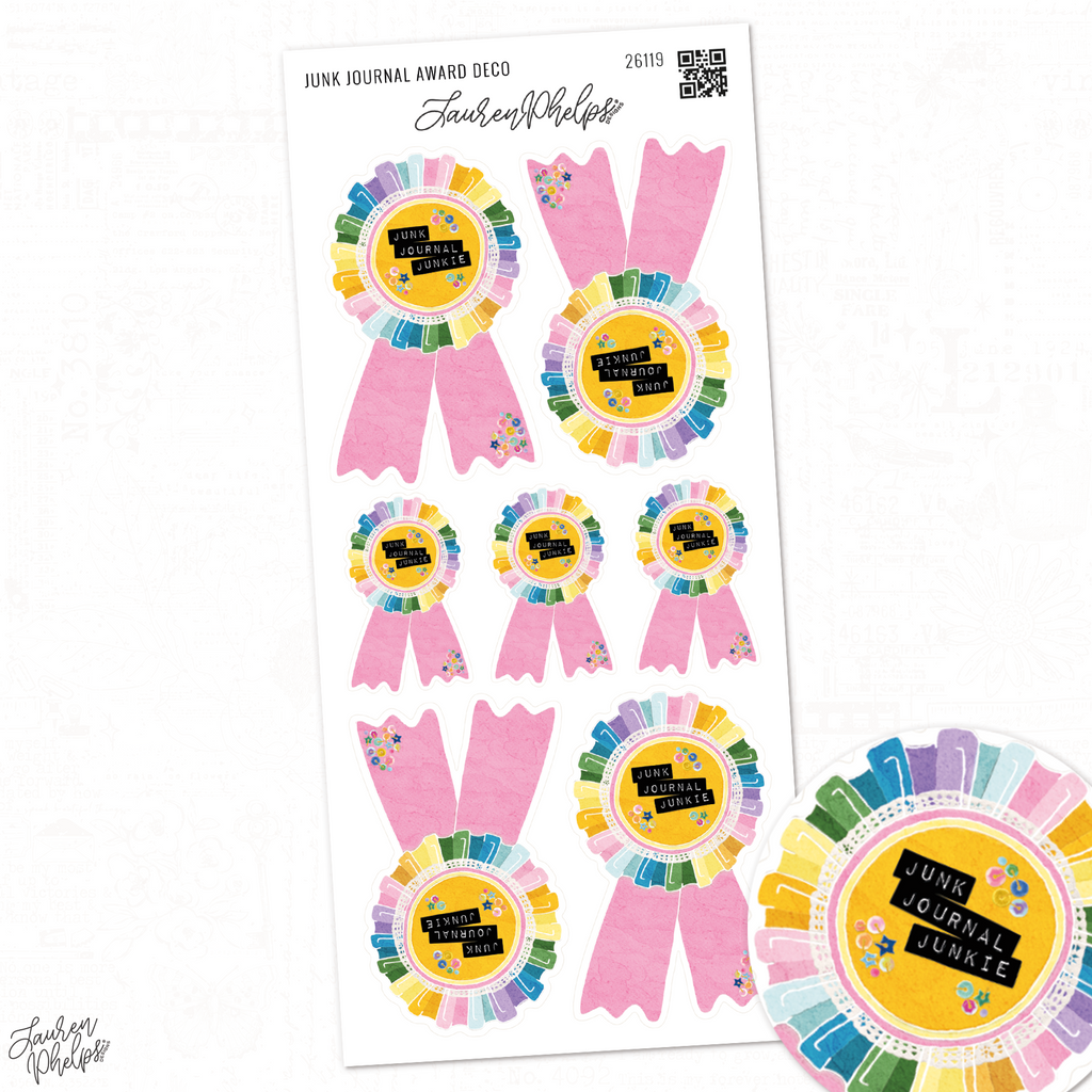 Junk Journal Award Deco Sticker Sheet