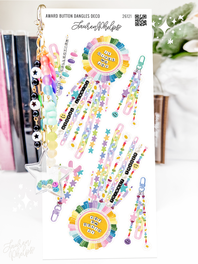 Award Button Dangles Deco Sticker Sheet
