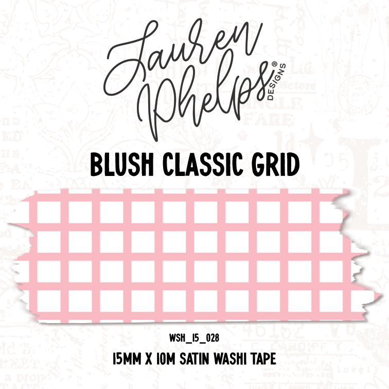 Blush Classic Grid 15mm washi
