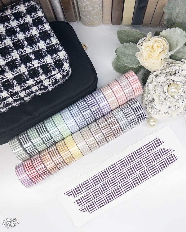 Plum Classic Grid 15mm washi
