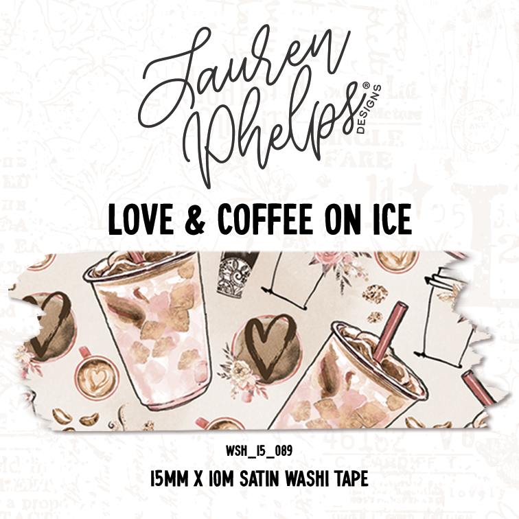 Love & Coffee On Ice 15mm washi