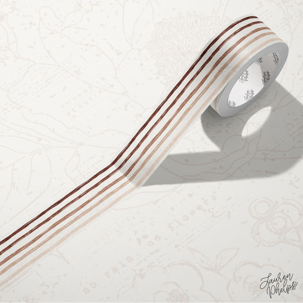 Coffee Stripes 15mm washi