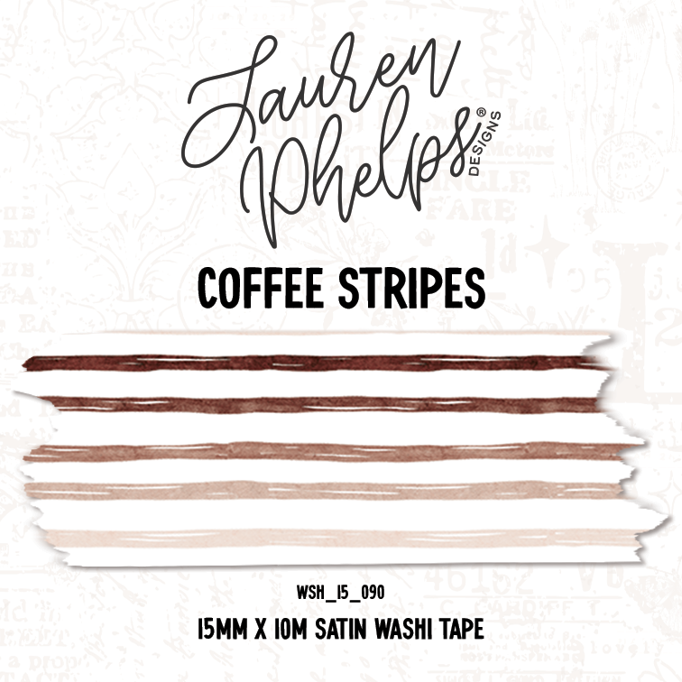 Coffee Stripes 15mm washi