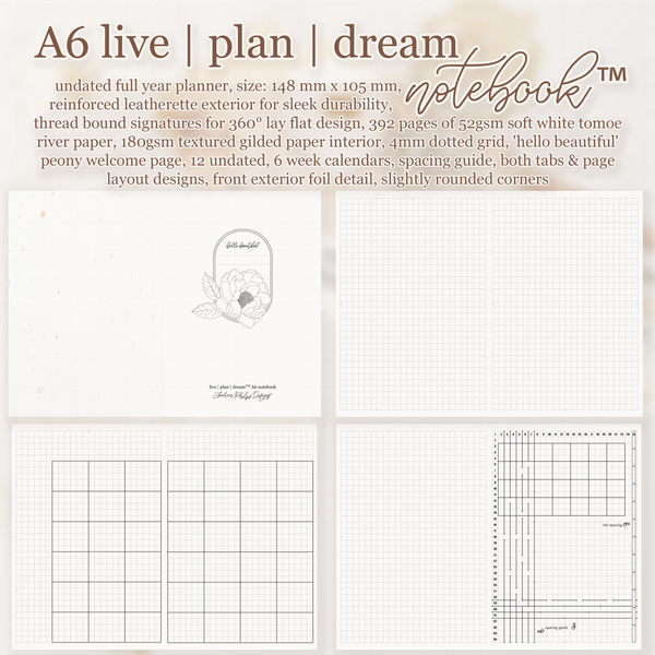 A6 Live | Plan | Dream™ Notebook by Lauren Phelps Designs