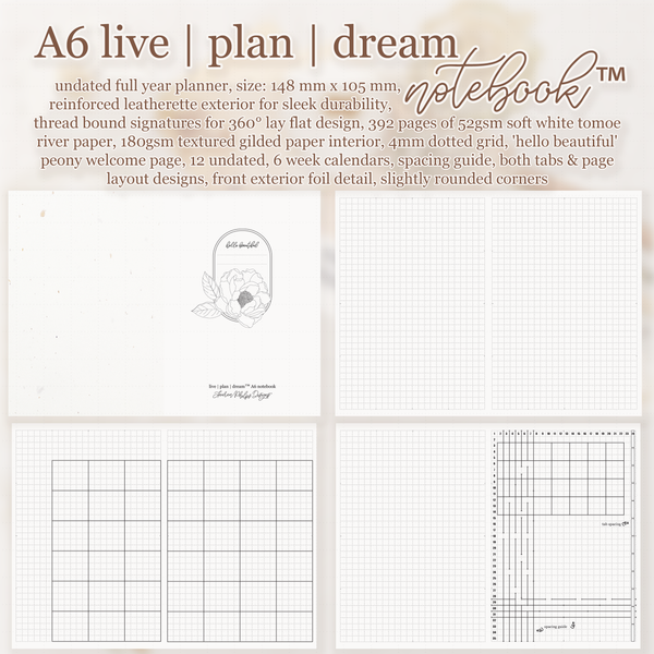 2nd’s 35%off A6 Live | Plan | Dream™ Notebook by Lauren Phelps Designs