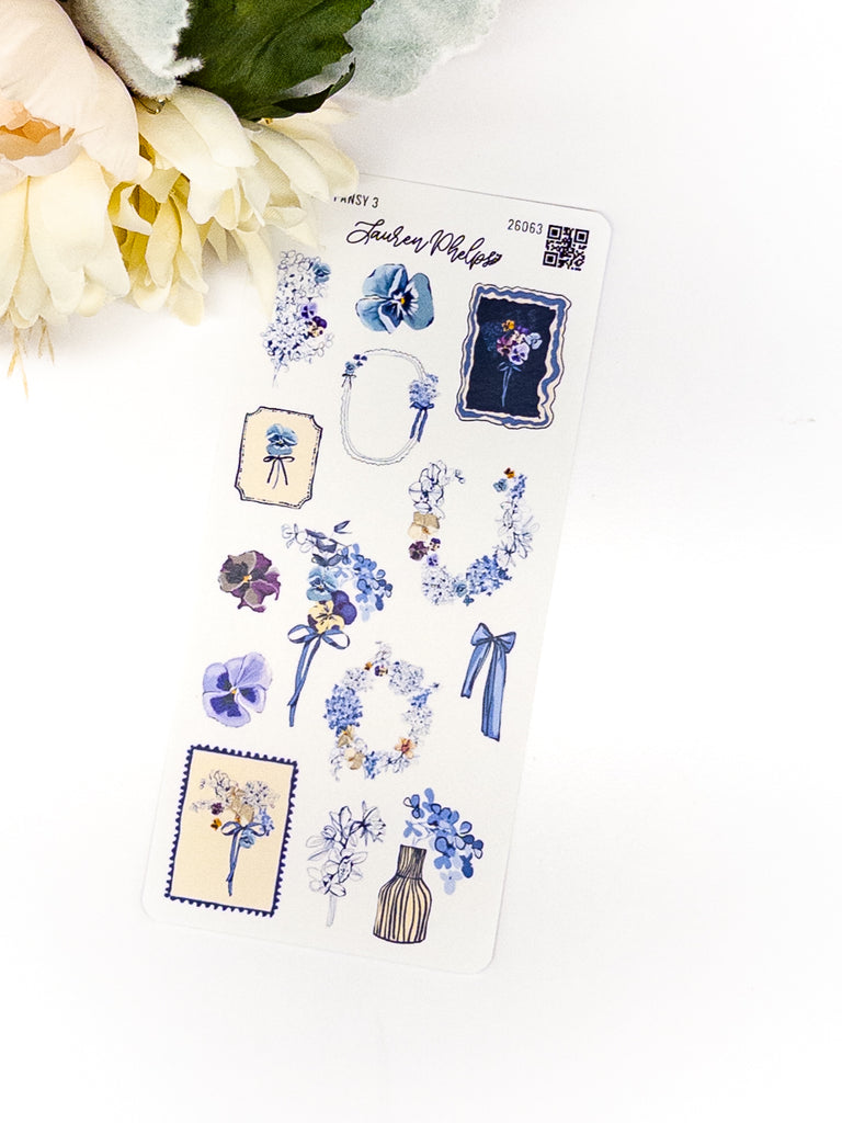 Blooming Collection | Pansey Deco Sticker Sheet