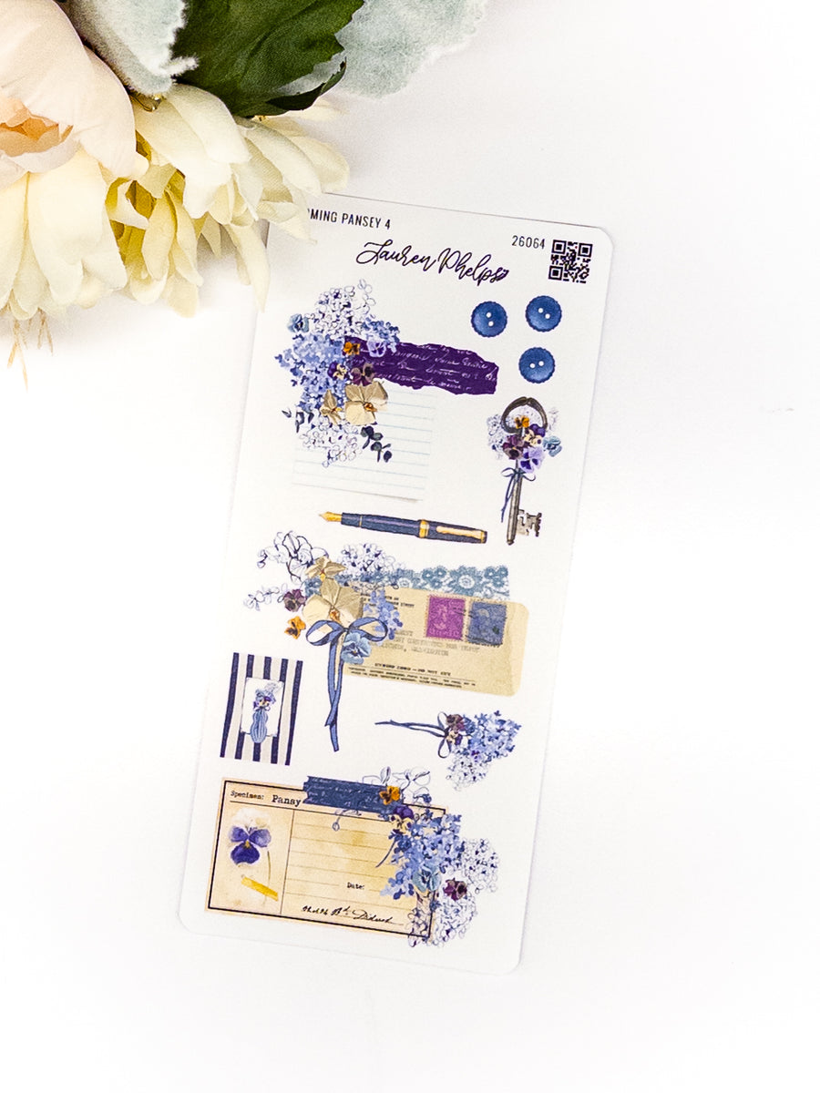 Blooming Collection | Pansey Deco Sticker Sheet – Lauren Phelps Designs
