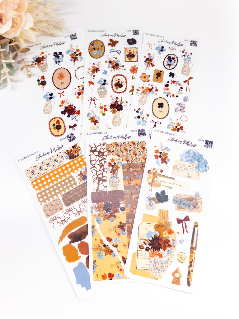 Blooming Collection | Dahlia Sticker Bundle | set of 6