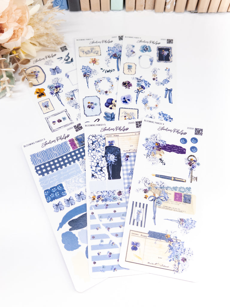 Blooming Collection | Pansey Sticker Bundle | set of 6