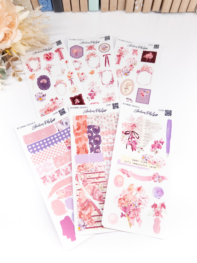 Blooming Collection | Orchid Sticker Bundle | set of 6