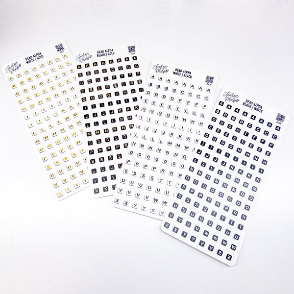 Alpha White | Gold Letter Beads | Vinyl